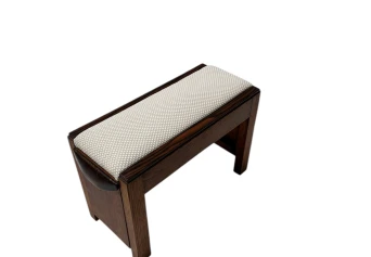 Art Deco Modernist Stool with De Ploeg fabric, 1920s